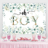 Oh Junge Grün Blätter Boho Thema Babydusche Hintergrund